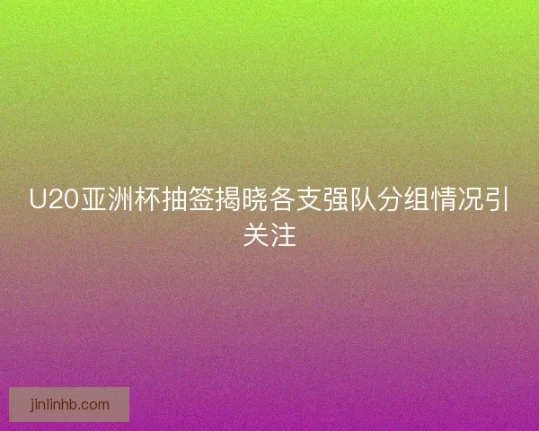 U20亚洲杯抽签揭晓各支强队分组情况引关注