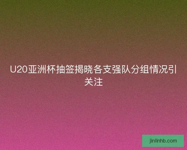 U20亚洲杯抽签揭晓各支强队分组情况引关注